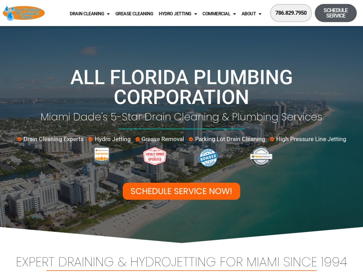 All Florida Plumbing official website and service introduction.