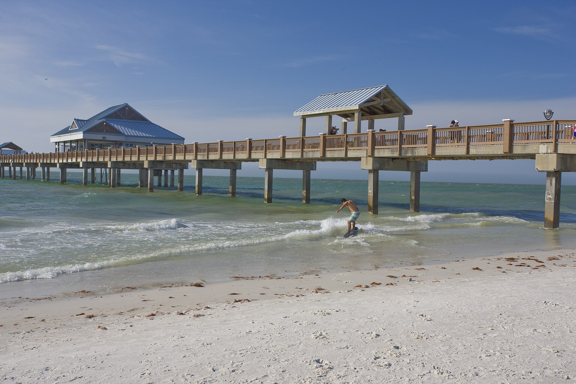 Bright sand and Gulf water at Clearwater Beach on Florida’s west coast.