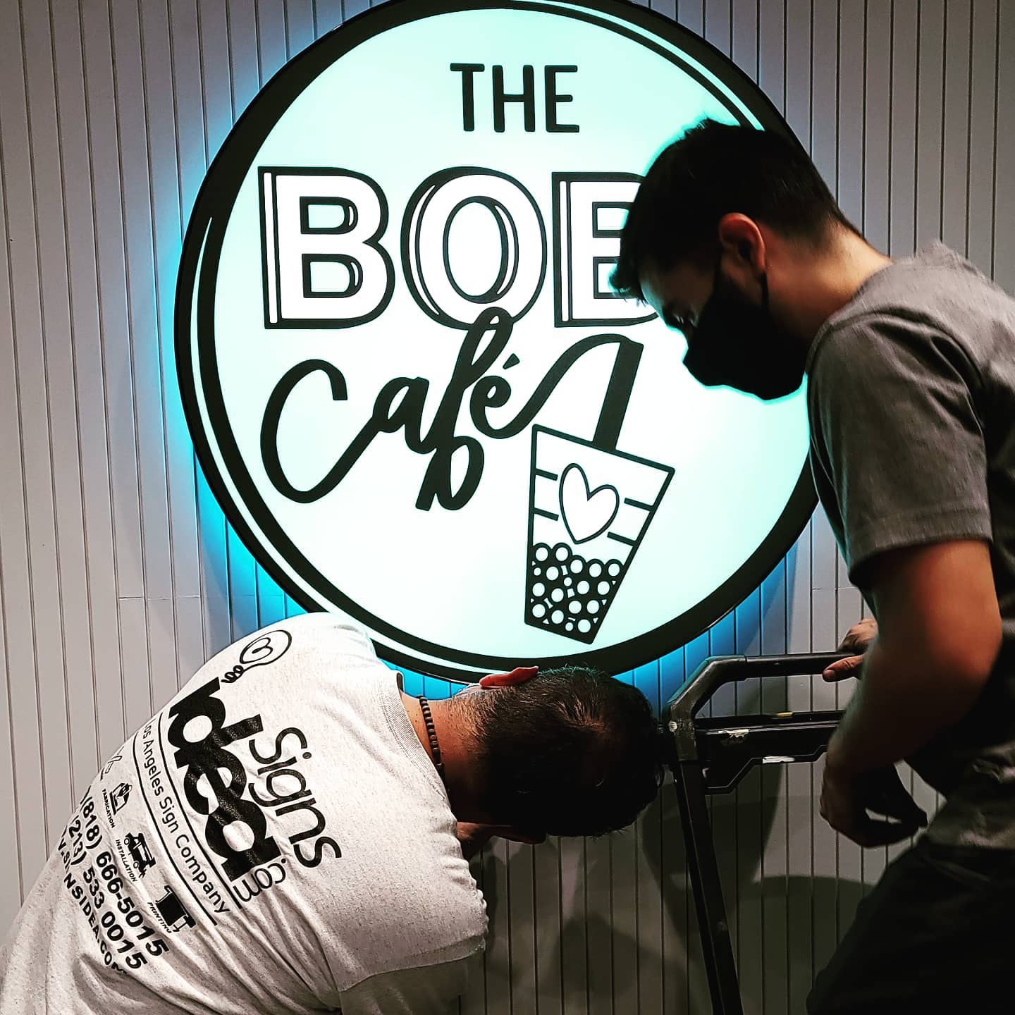 MAGV Graphics boba lightbox installation