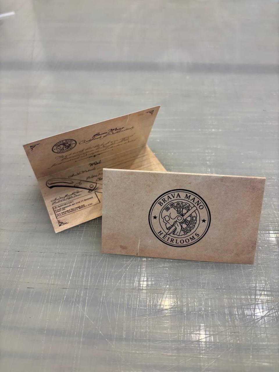 MAGV Graphics brava mano heirlooms business cards