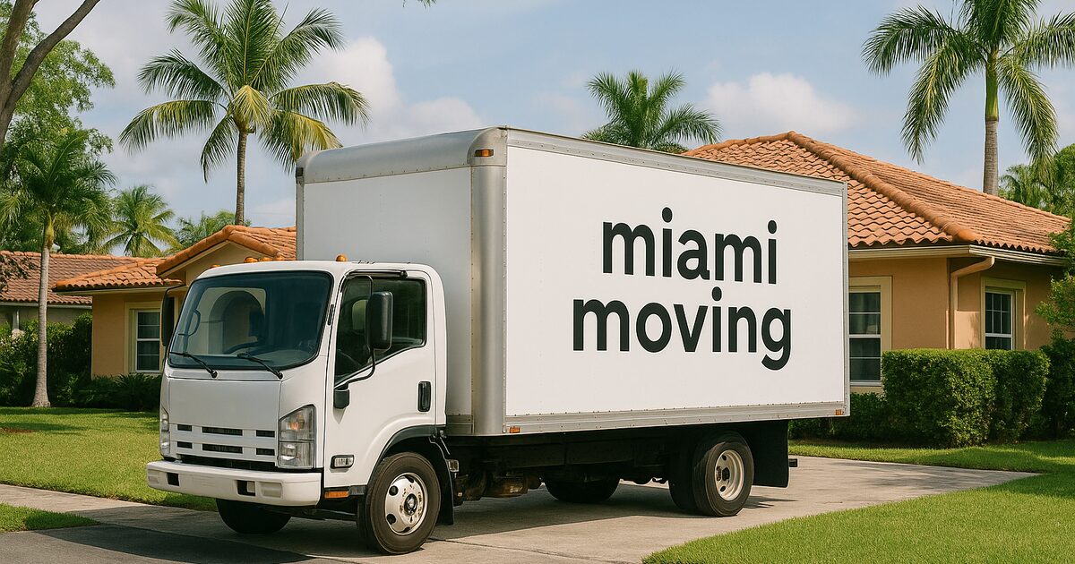Miami Moving truck outside a South Florida home.