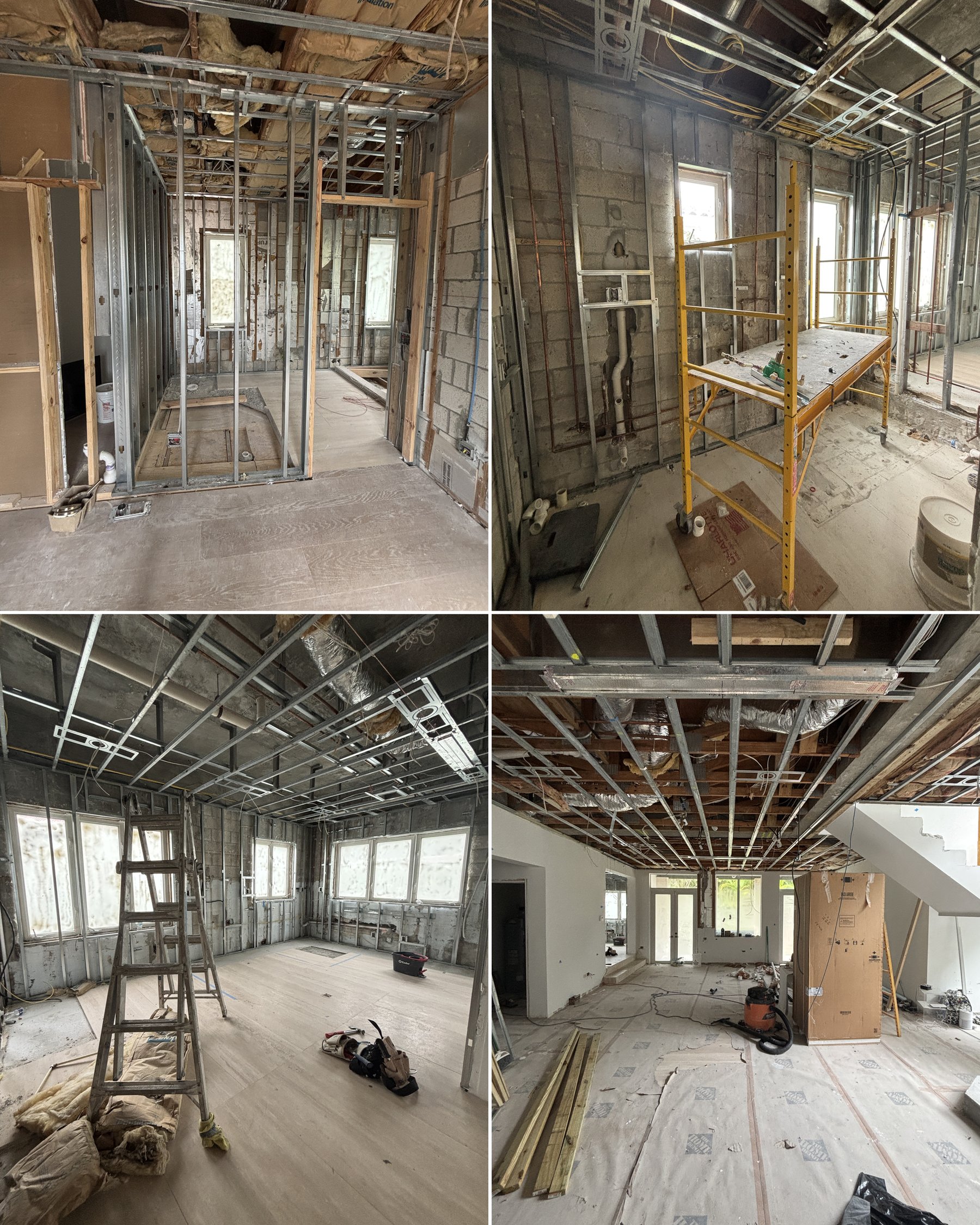 A collage of active residential and commercial construction projects.